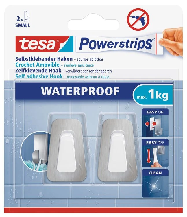 Tesa Powerstrips haak rechthoek kunststof dubbel wit 2st