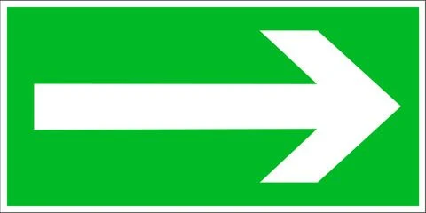 Pickup pictogram vluchtweg richtingspijl 300x150mm