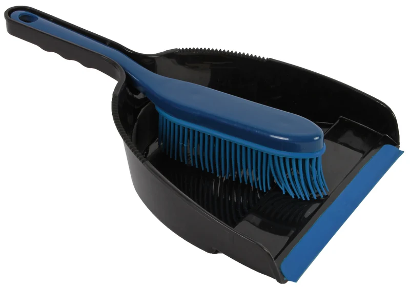 Clean Home stoffer en blik kunststof, rubber 23cm