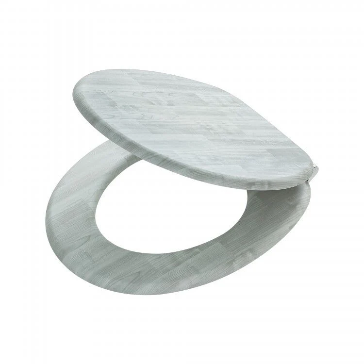Tiger Titan WC-bril hout, rubber, rvs houtstructuur met softclose